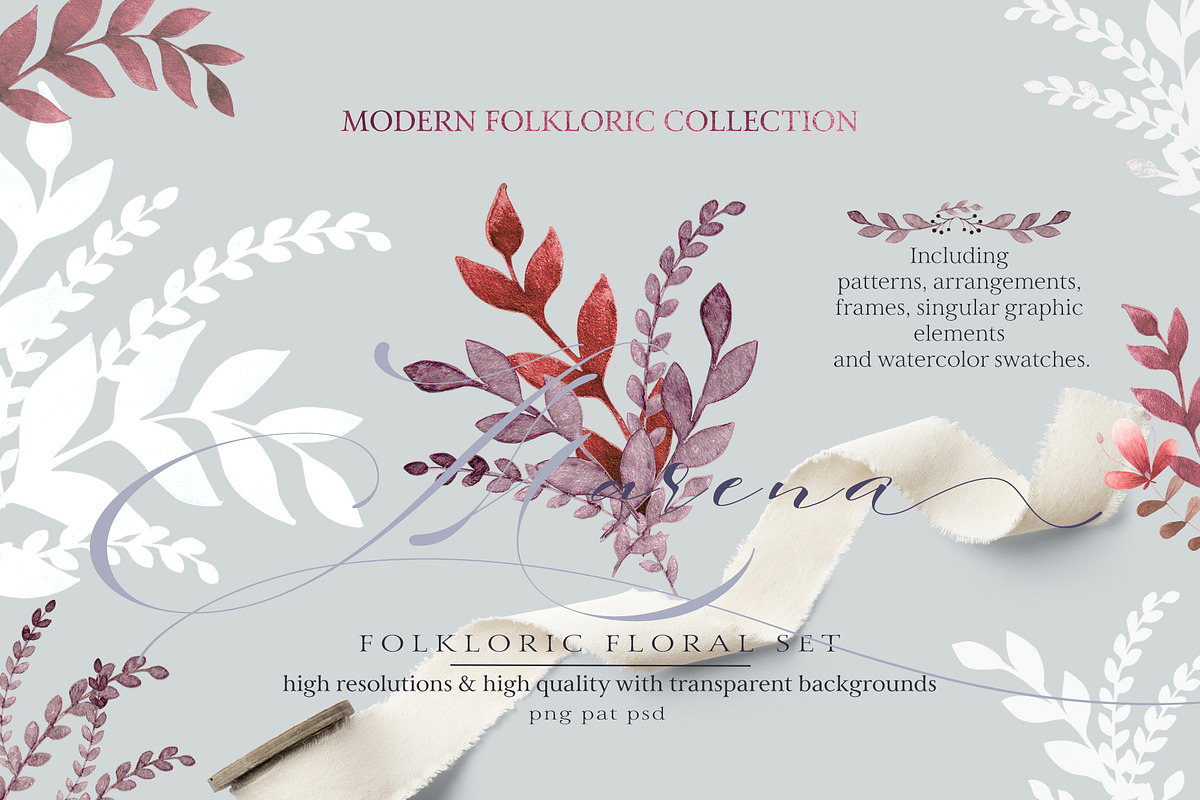 Folkloric Floral Set, an Illustration by TL Design (Photo 1 of 9)
