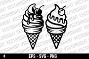 Ice cream cone, a Food Illustration by Vectorhight (Thumbnail 3 of 3)