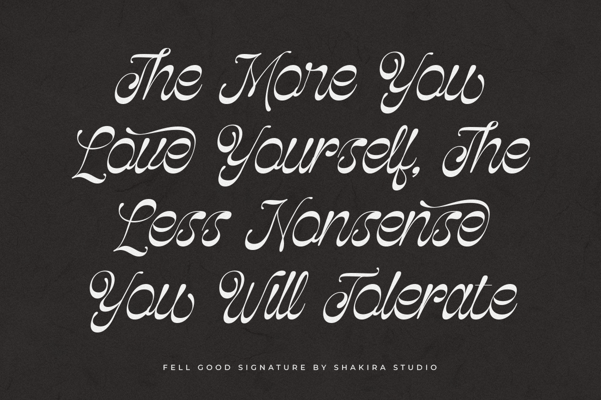 Fell Good Signature - Luxury Script, a Script Font by Shakira Studio