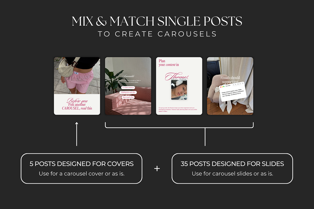 Pink iOS Core Instagram Posts, a Social Media Template by Meraki Templates (Photo 4 of 8)