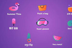 Summer Vacation Icons for DaVinci, a Templates & Theme by 2dfx