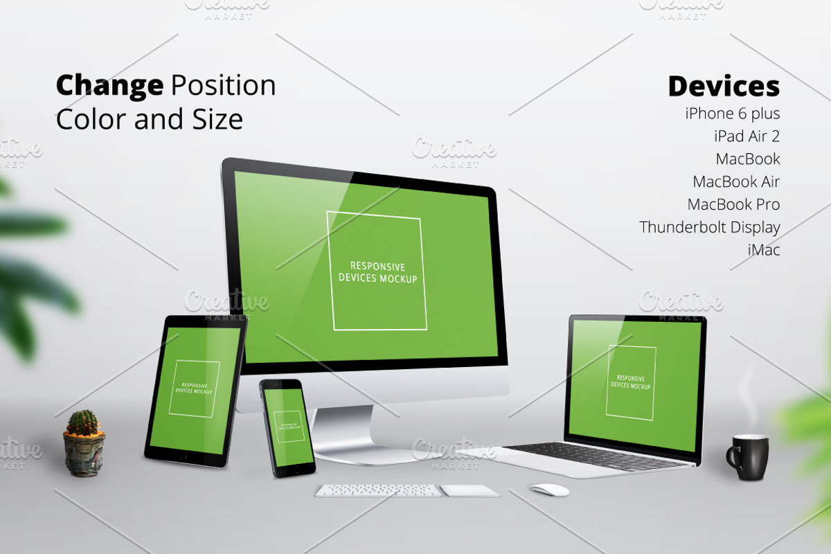 Responsive Devices Mockup, an iPhone Mockup by RSplaneta (Photo 2 of 9)