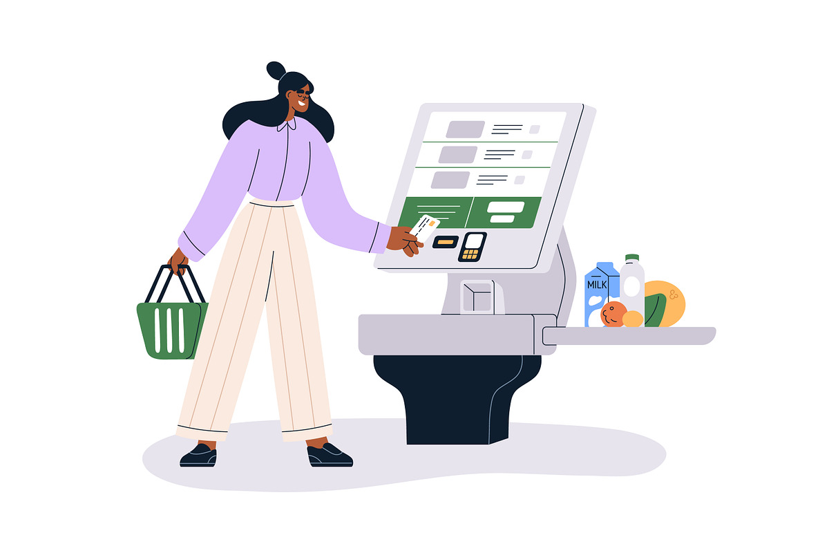People use ordering kiosks set, a Technology Illustration by Good Studio (Photo 5 of 9)