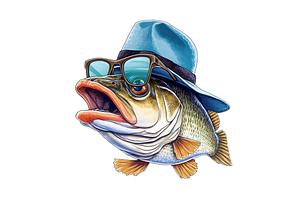 Cool Bass Fish Sublimation Clipart B