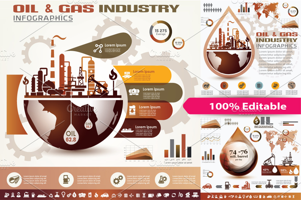 Oil and Gas Industry Infographics, a Presentation Template by Janna Millionnaya