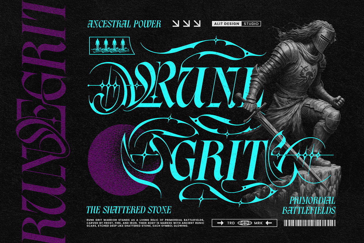Vandals Blackstar Typeface, a Blackletter Font by alit design (Photo 11 of 20)