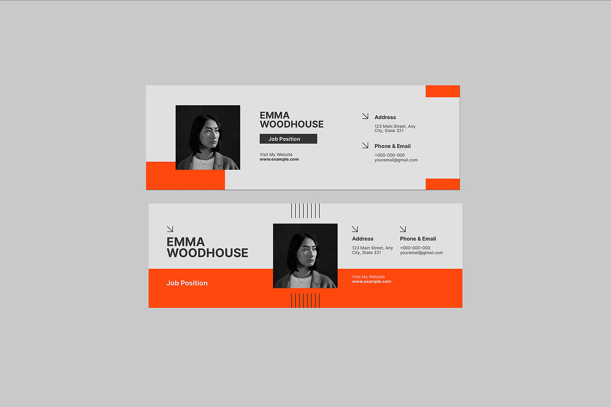 Modern Personal Email Signature, an Email Template by VectorVactory (Photo 3 of 4)