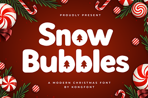 Snow Bubbles - Modern Christmas Font, a Handwritten Font by overlaytemplates