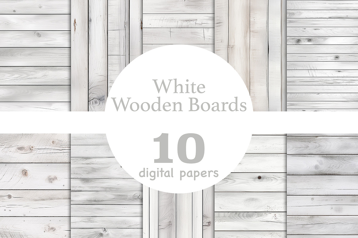 White Wooden Boards Pattern, a Pattern Graphic by GlamArtZhanna (Photo 1 of 4)
