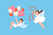 Cupids set, Valentine's Day cards, a Person Illustration by PaperTrident (Thumbnail 3 of 14)