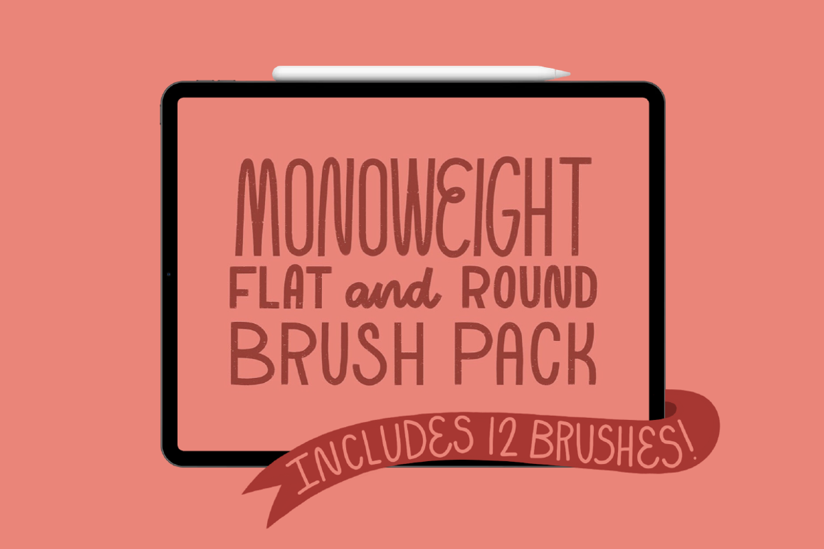 Procreate Monoweight Brush Pack, a Brush Add-On by K McCormack Designs (Photo 1 of 6)