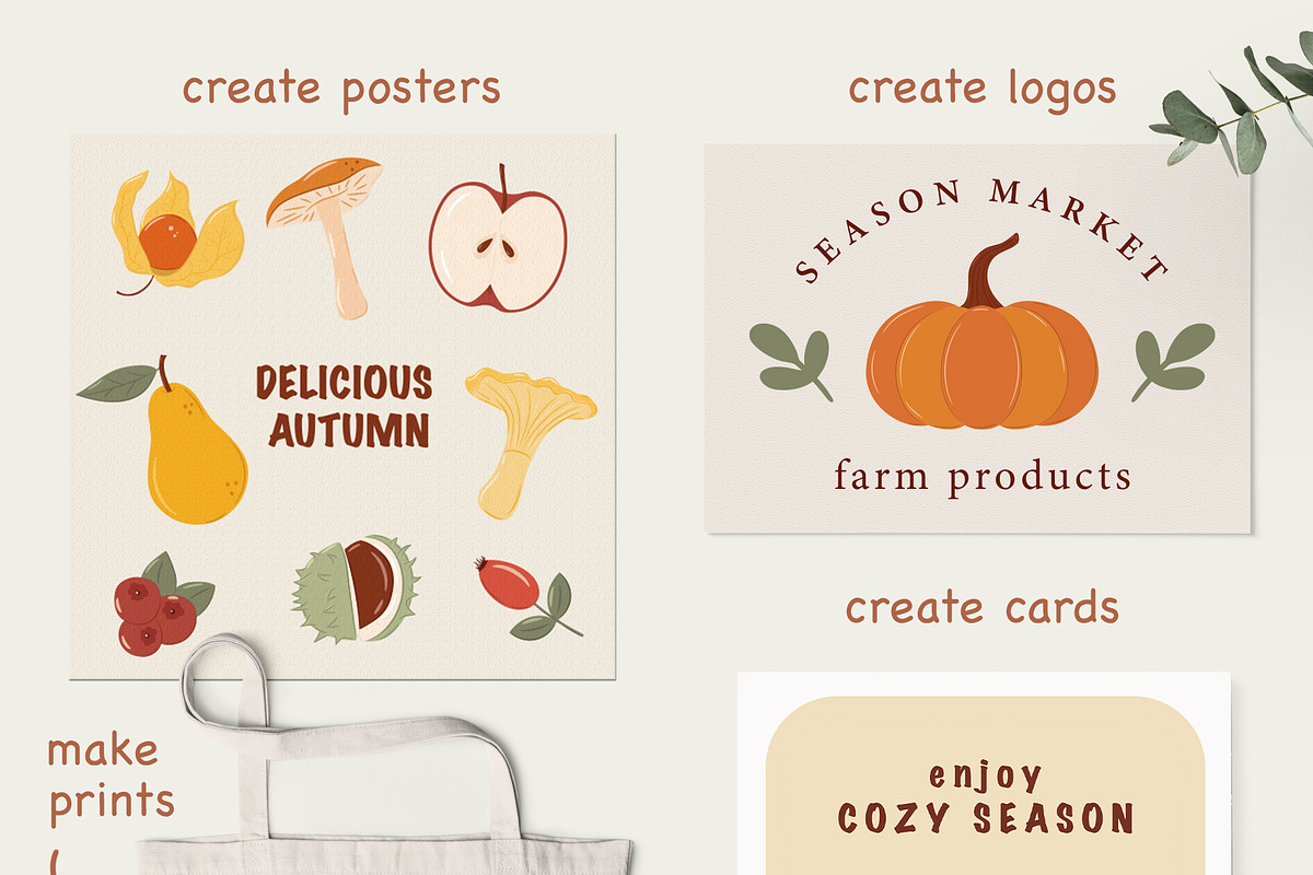 Fall season illustration set, a Seasonal Illustration by NatalieArtShop (Photo 3 of 7)