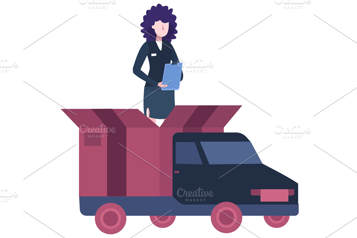 Delivery and logistic icon vector, a Transportation Illustration by vectorpointstudio