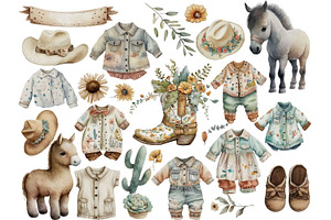 Baby Cowgirl Clipart Collection