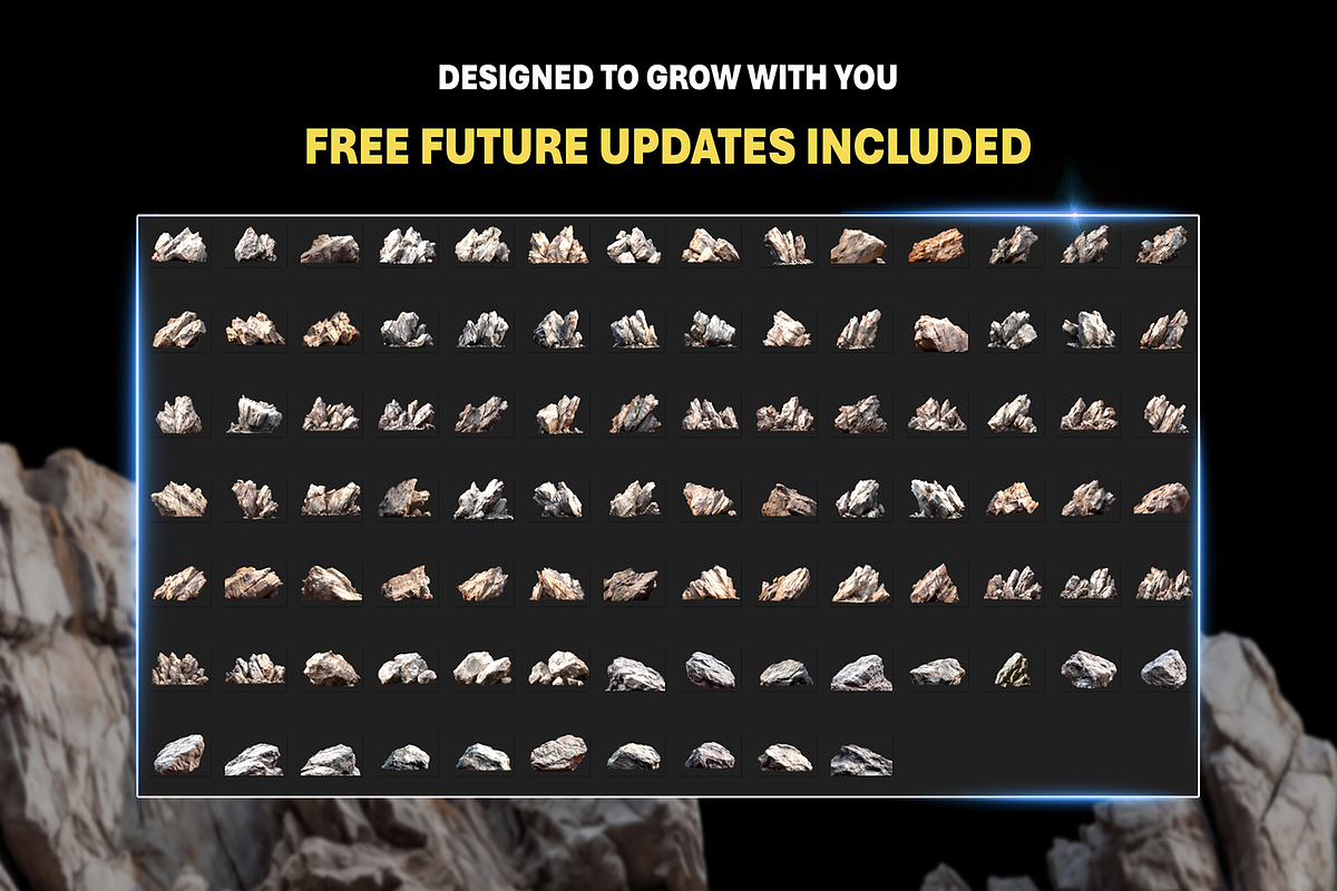 75+ PNG Cutout Isolated Rocks, an Object Graphic by Mikel Blazgad (Photo 7 of 9)