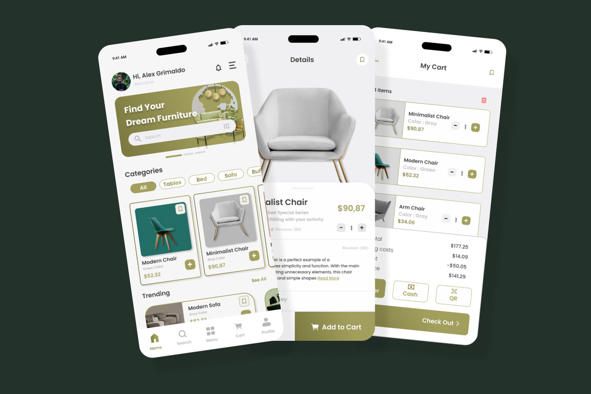 My Furni - Furniture Mobile App, an App Template by trabaskriya (Photo 5 of 5)