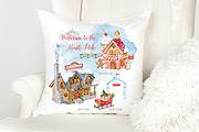 Christmas Houses Clipart, an Illustration by SimpleWishesArt (Thumbnail 3 of 5)