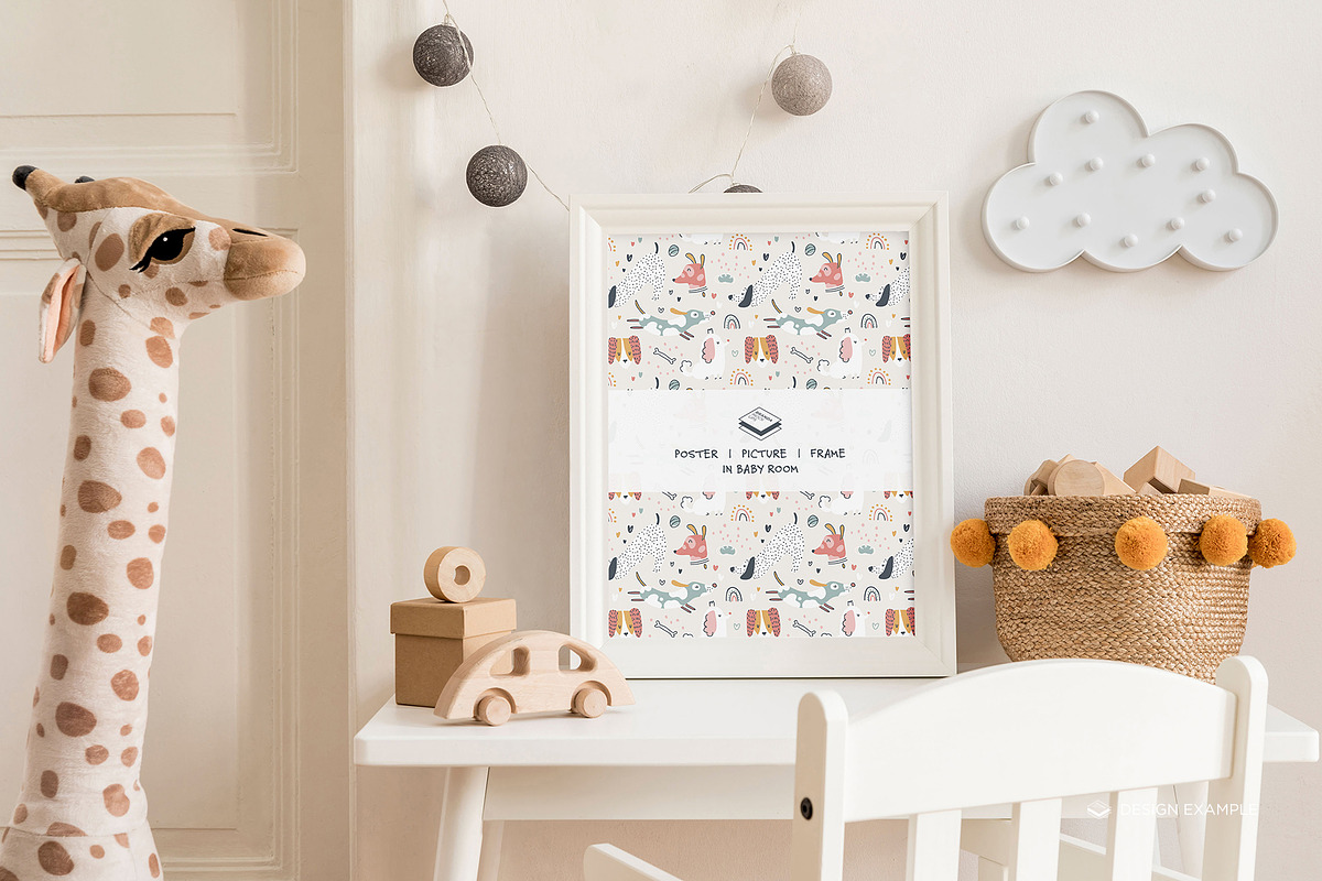 Portrait Frame in Baby Room Mock-up, a Print Template by Branda Keeps (Photo 24 of 30)