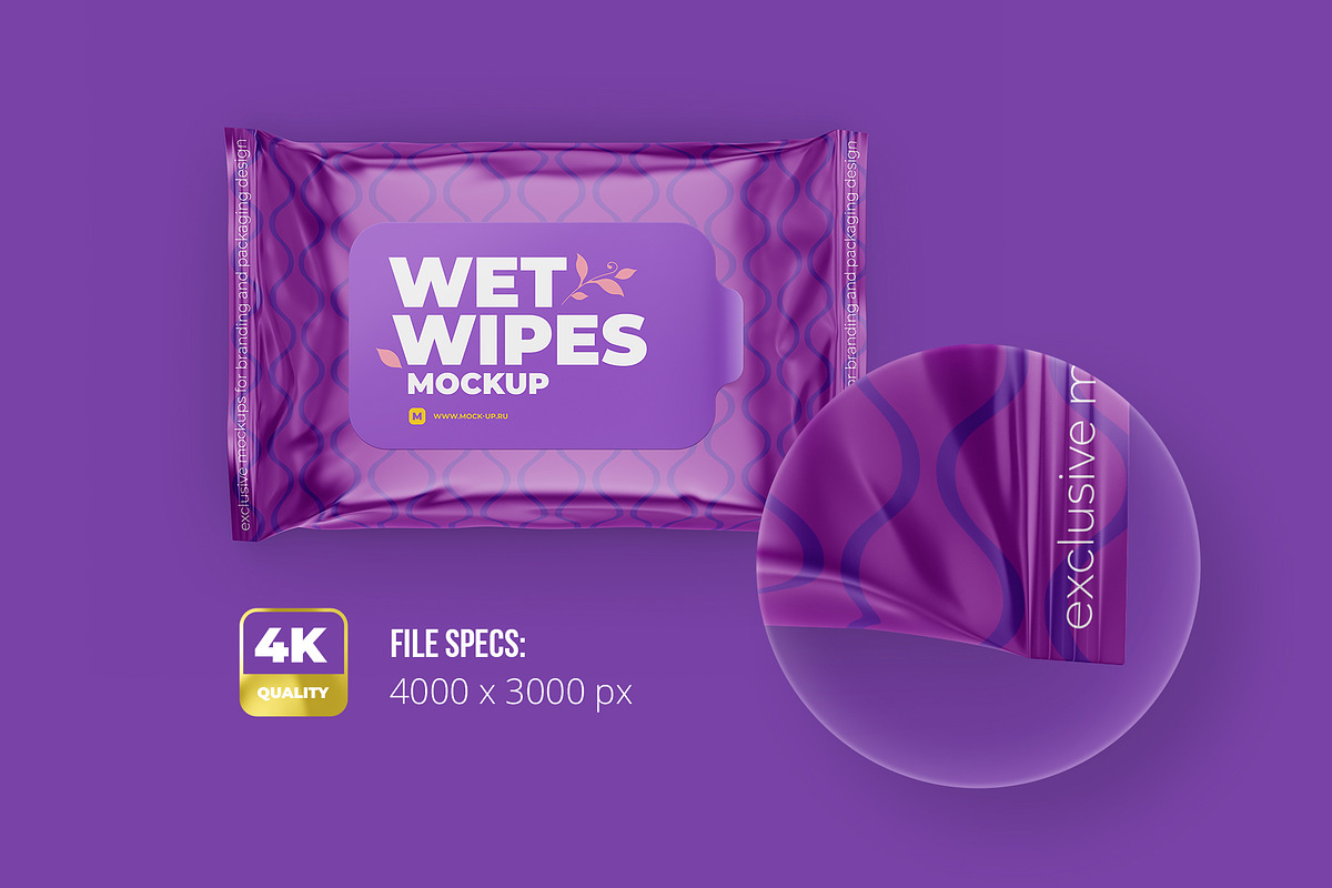 Wet wipes mockup. Top view, a Packaging Mockup by easymock (Photo 2 of 7)