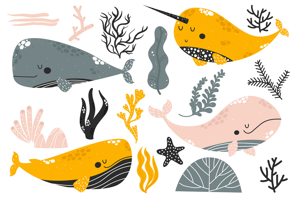 Whales - Cute Character, an Animal Illustration by Sumacj (Photo 2 of 8)