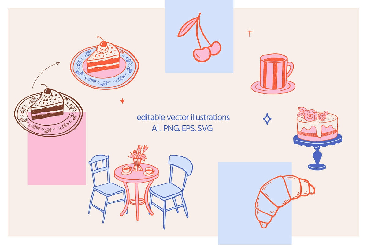 Sweet Bakery, Hand Drawn Collection, a Food Illustration by Marish (Photo 9 of 13)