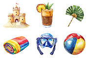 Beach Holiday Sublimation Clipart, an Illustration by CreationArt (Thumbnail 4 of 5)