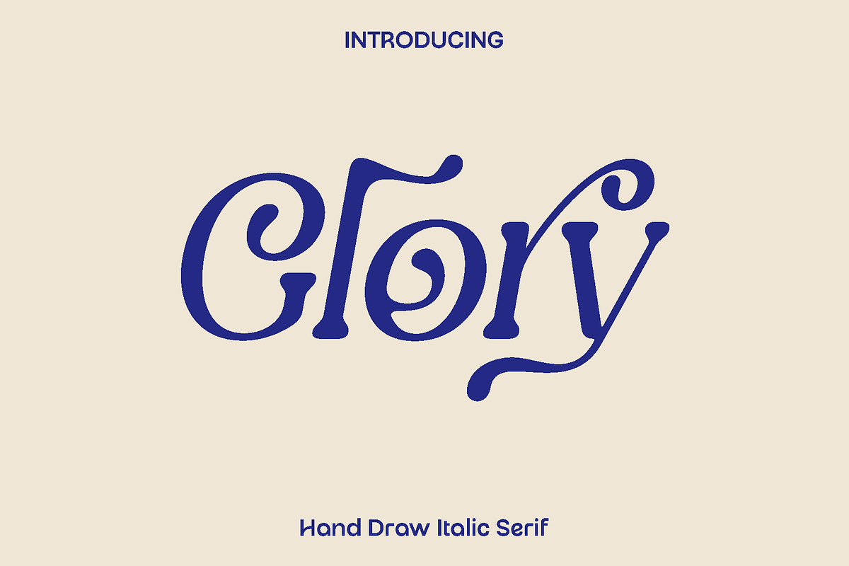 Glory - Hand Draw Italic Serif, a Serif Font by Luna Shop (Photo 1 of 8)