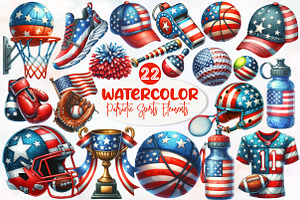 Patriotic Sports Elements Clipart, an Illustration by Designworld