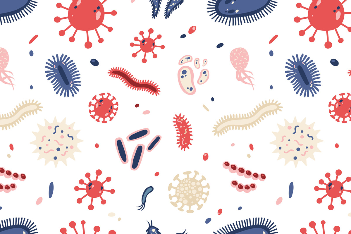 Microbes set and seamless, an Animal Illustration by Good Studio (Photo 9 of 14)
