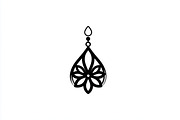 Elegant Jhumka Earrings Silhouette B, a Graphic by balal (Thumbnail 12 of 13)