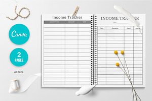 Canva Income Tracker Planner, a Stationery Template by ARP Creation