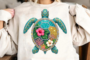 Sea Turtle PNG Rhinestone Summer, an Illustration by CreationArt (Thumbnail 3 of 5)