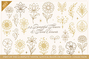 Botanical Floral Elements & Flowers, an Object Graphic by Christine Krahl (Thumbnail 1 of 4)