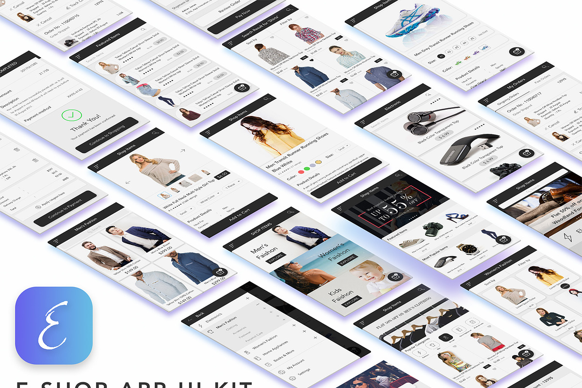 eCommerce Mobile App Design, an UI Kit Template by App Innovation (Photo 2 of 7)
