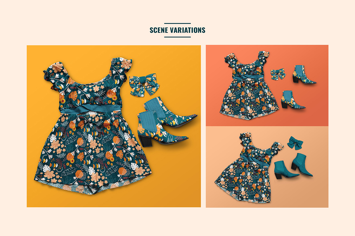 Female Jumpsuit Mini Scene Creator, an Apparel Mockup by Designertale (Photo 3 of 6)