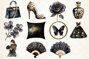 Glitter Luxury Black Spring Clipart, an Illustration by Dream Creation (Thumbnail 4 of 4)