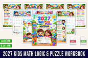 2027 Kids Math Logic & Puzzle Work, a Stationery Template by Designmela01 (Thumbnail 1 of 5)