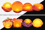 Sunset Clipart, a Graphic by Artnoy (Thumbnail 2 of 5)