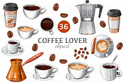 Coffee Lover Collection, a Food Illustration by Serghei Caraulan (Thumbnail 1 of 3)