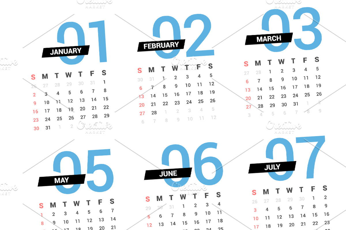 2022 Unique Design Calendar, a Stationery Template by WORAKAMON Design Studio (Photo 2 of 3)