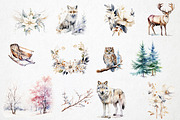 Winter Watercolor PNG Overlays, an Object Illustration by PixelJungle (Thumbnail 3 of 5)