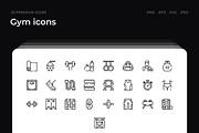 Gym icons, an Outline Icon by Wencory (Thumbnail 3 of 3)