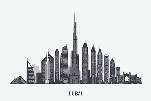 Dubai Abstract Skyline