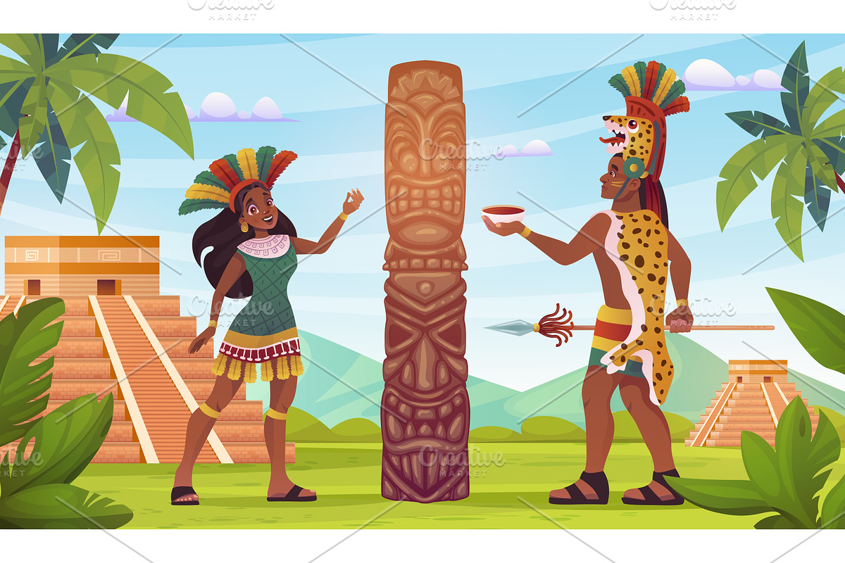 Maya tribe ritual. Mayan aztec inca, a Person Illustration by Stock-Smart-Start