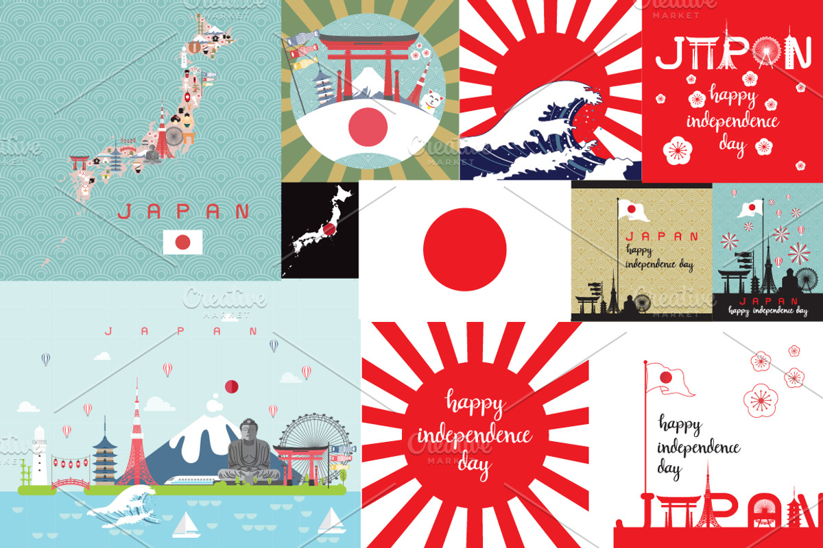 Japan Vector Set, a Food Illustration by Noree