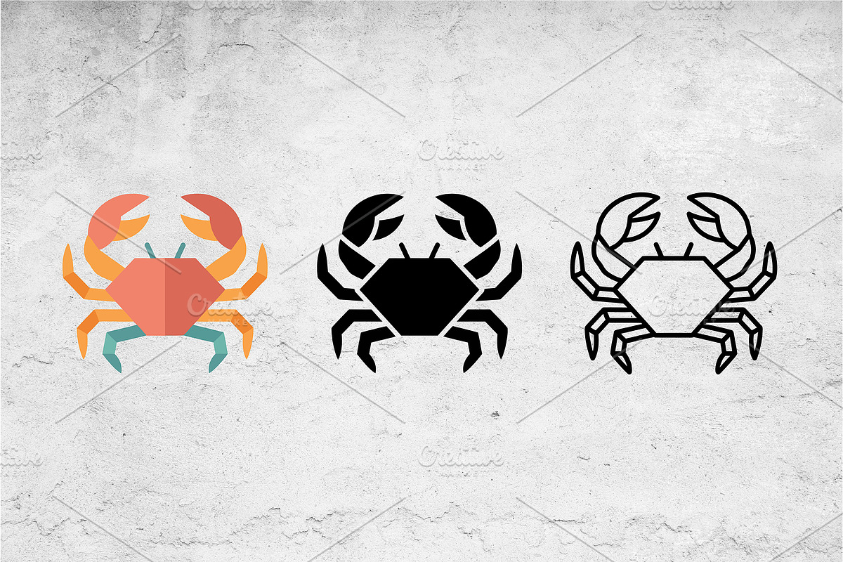 Crab Icon Set Vector, an Outline Icon by Artonix (Photo 2 of 2)