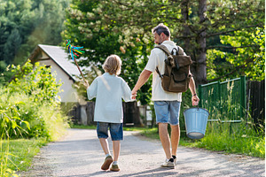 Father and son heading to Easter, a Nature Photo by HalfPoint