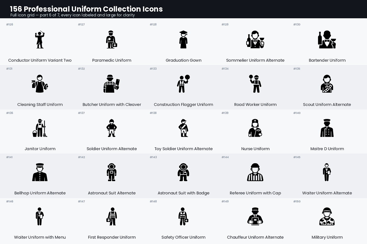 156 Professional Uniform Icons, a Solid Icon by Symbolic Language (Photo 7 of 9)