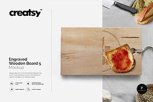 Engraved Wooden Board 5 Mockup