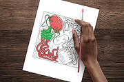 Art Nouveau Sea Coloring Book Pages, a Print Template by Rose Design (Thumbnail 4 of 6)
